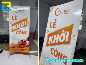Mẫu standee sự kiện lễ chân chữ X